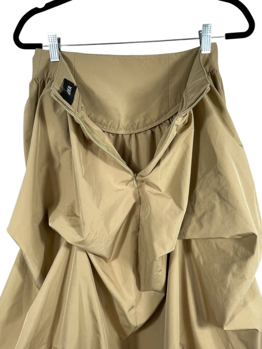 Cider Khaki Sculptural Bubble Midi Skirt Draped Avant Garde Architectural M NWOT - Picture 6 of 11